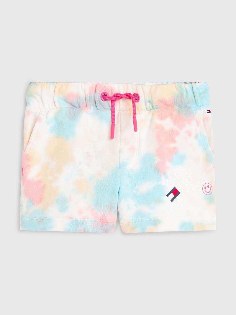 Lány Tommy Hilfiger Tie-Dye Sweatshort Rövidnadrág Színes | HU 1848CTV